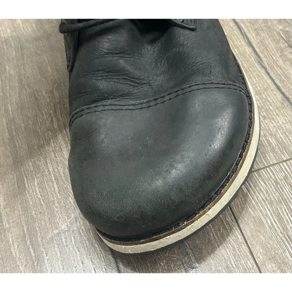 Altra Men's Smith Boots 9 Black Leather Lace Up Ankle Chukka Casual Zero Drop